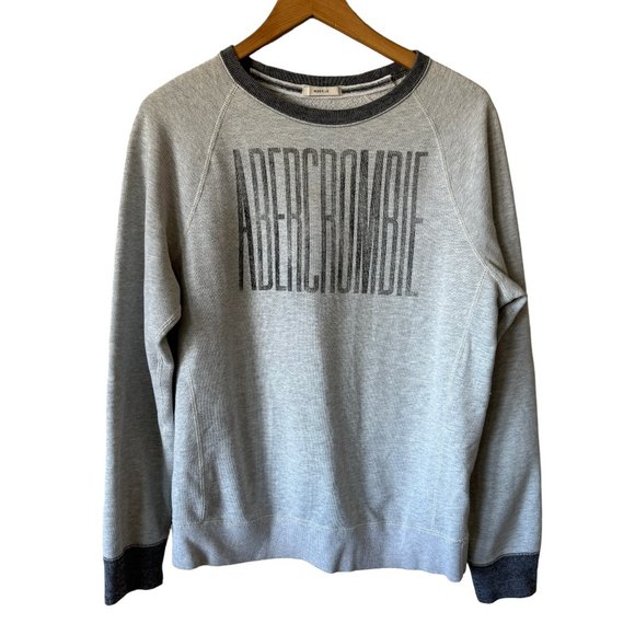 Abercrombie & Fitch Tops - Abercrombie & Fitch Relaxed Gray Crewneck lightweight Sweatshirt Spell Out Small